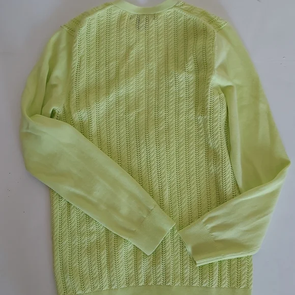 LANDS END Lime Green Ladies Cardigan Sweater Sz Small Size 4-6 - Picture 3 of 3